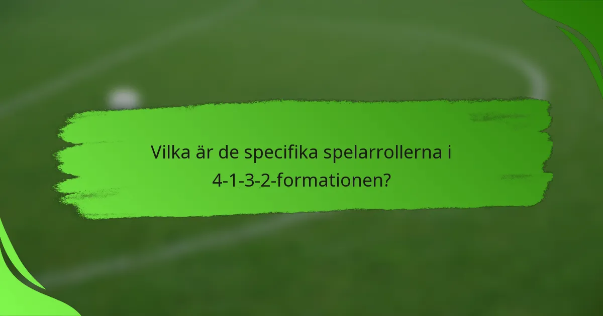 Vilka är de specifika spelarrollerna i 4-1-3-2-formationen?