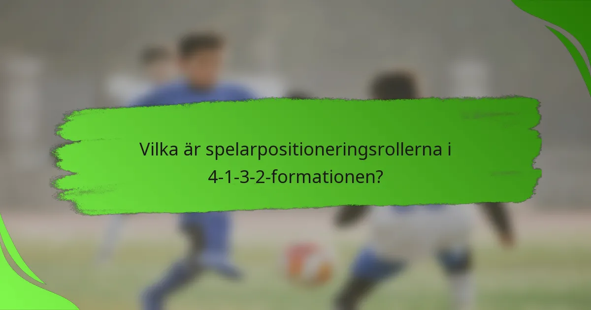 Vilka är spelarpositioneringsrollerna i 4-1-3-2-formationen?